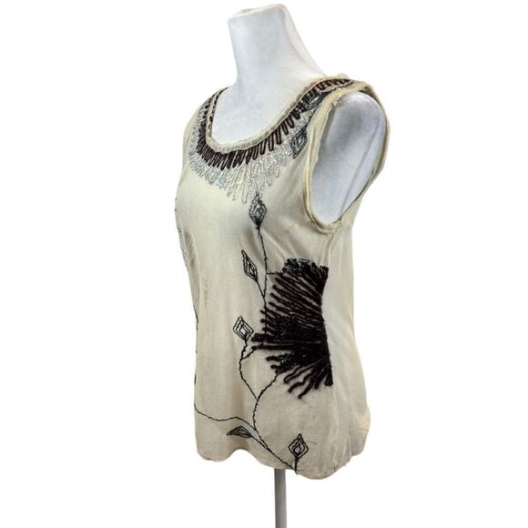 Ladies Anthro Project Alabama Sheer‎ Mixed Media Sleeveless Top Size Small - Picture 6 of 13
